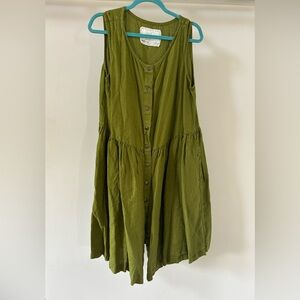 Not Perfect Linen Smocked Dress